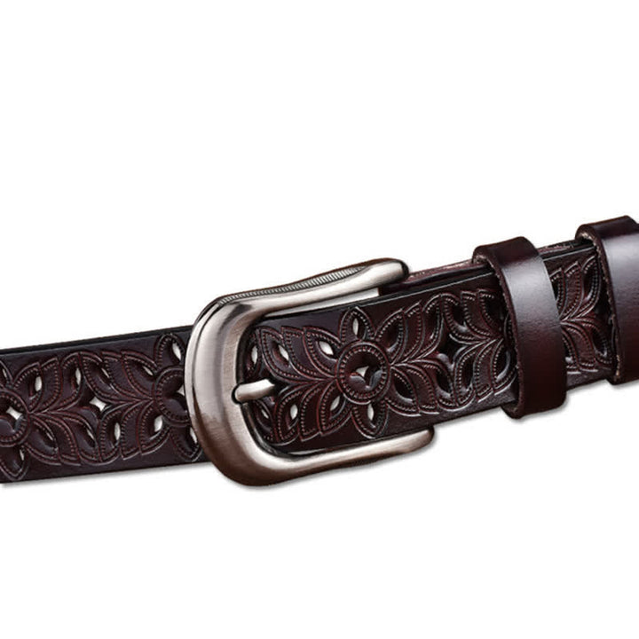 Cintura in pelle traforata con accessorio di moda squisito da donna - image 7