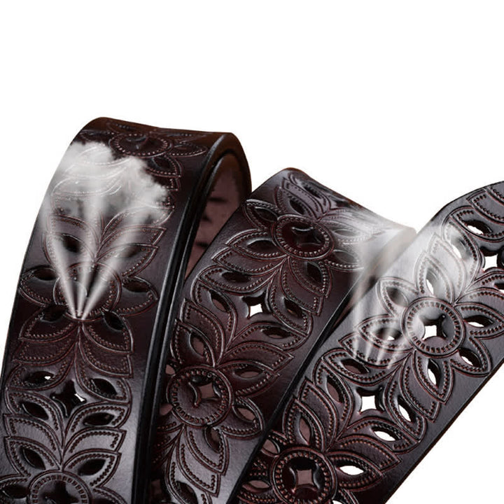 Cintura in pelle traforata con accessorio di moda squisito da donna - image 6
