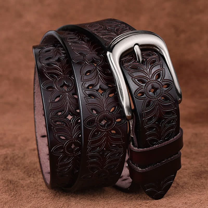 Cintura in pelle traforata con accessorio di moda squisito da donna - image 5