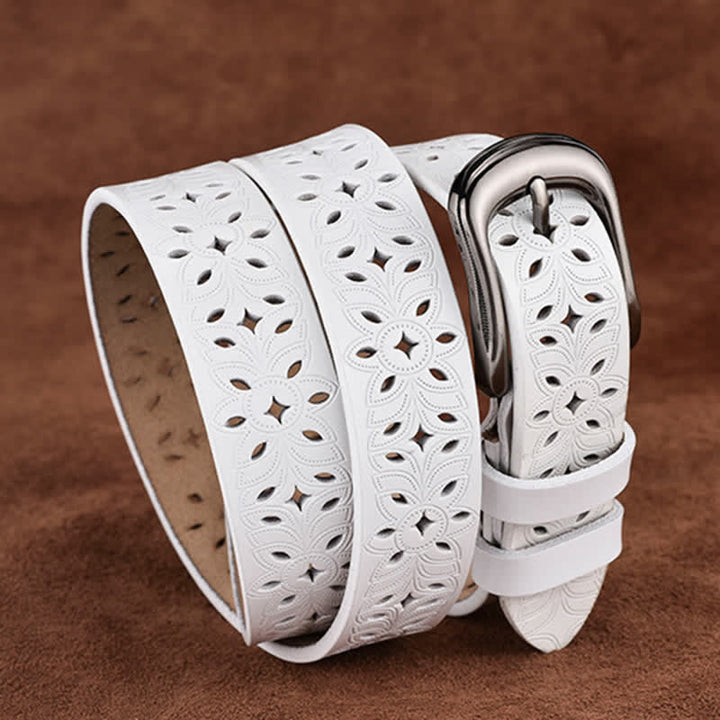 Cintura in pelle traforata con accessorio di moda squisito da donna - image 16