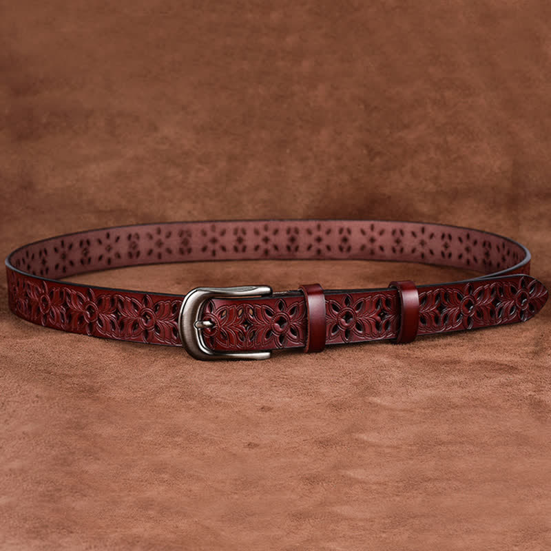 Cintura in pelle traforata con accessorio di moda squisito da donna - image 3