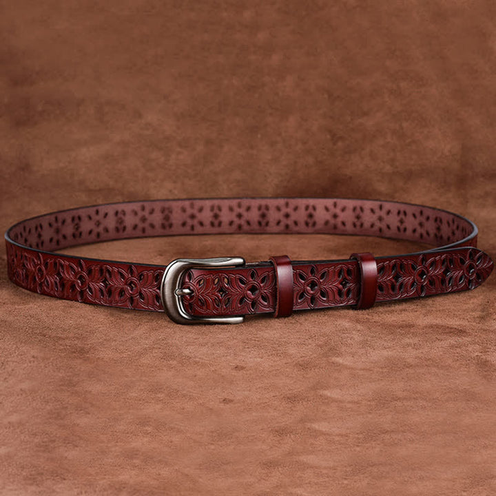 Cintura in pelle traforata con accessorio di moda squisito da donna - image 3