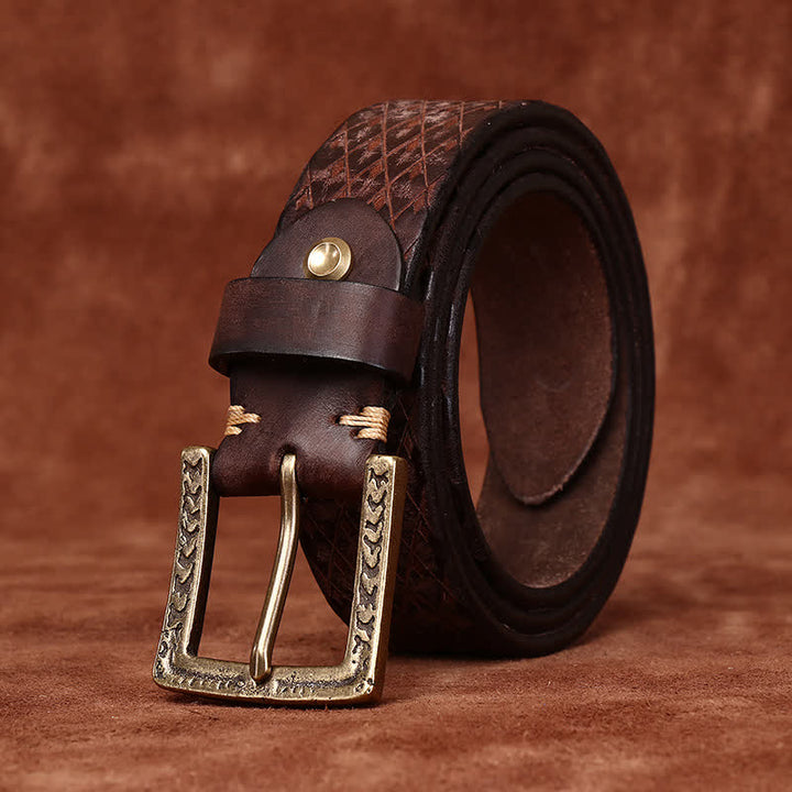 Cintura in pelle con diamante in rilievo vintage progettata - image 10