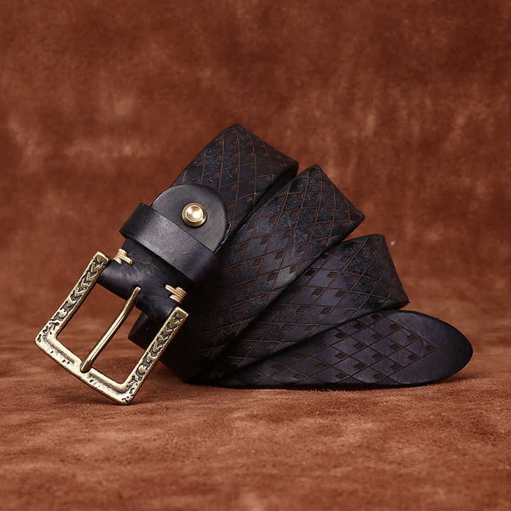 Cintura in pelle con diamante in rilievo vintage progettata - image 6