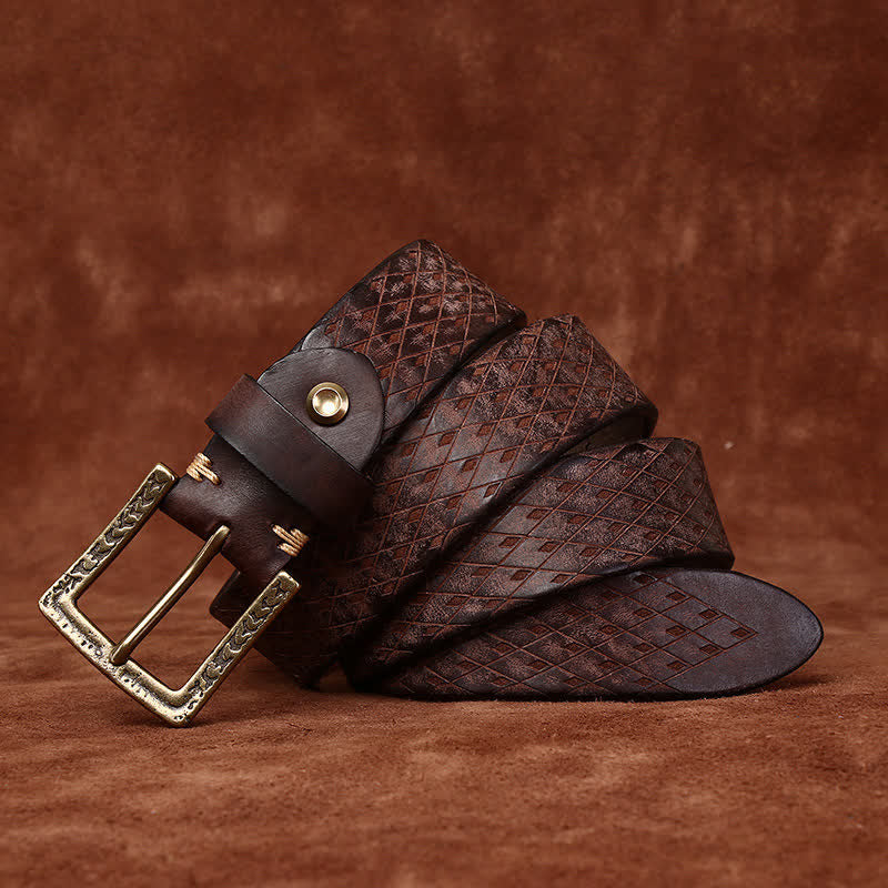 Cintura in pelle con diamante in rilievo vintage progettata - image 9