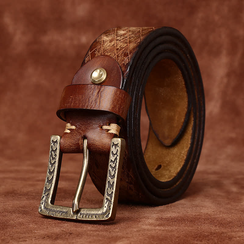 Cintura in pelle con diamante in rilievo vintage progettata - image 4