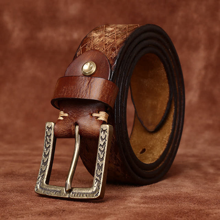 Cintura in pelle con diamante in rilievo vintage progettata - image 4