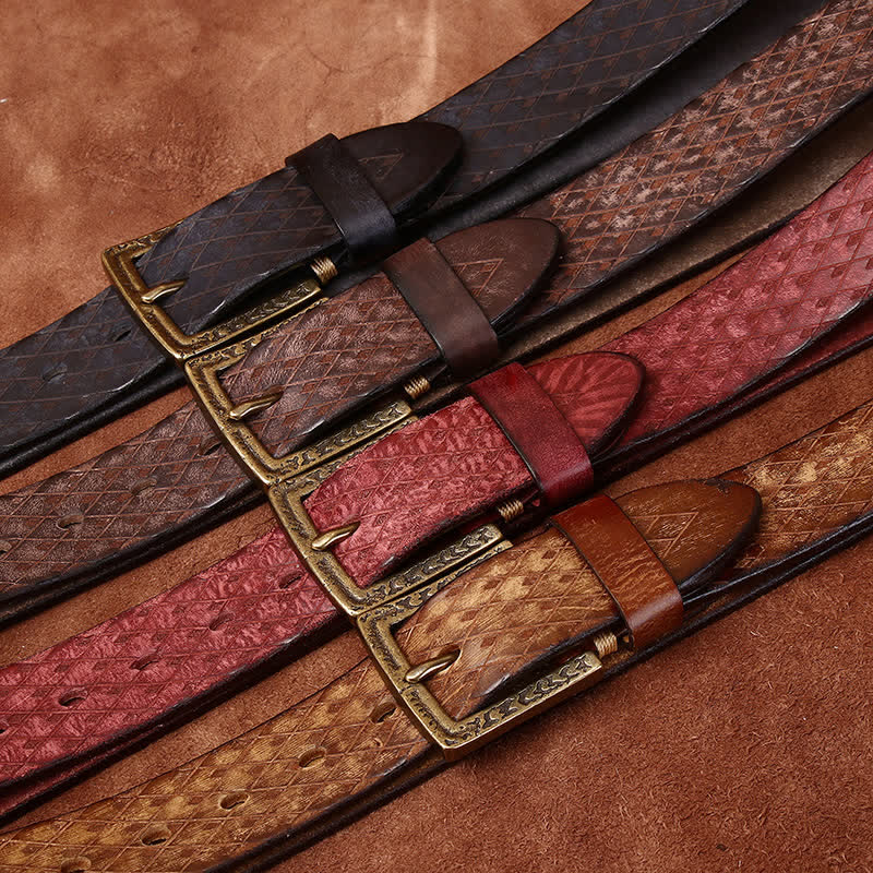 Cintura in pelle con diamante in rilievo vintage progettata - image 1