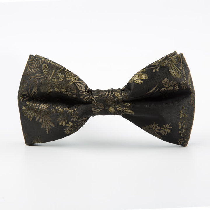 Papillon da uomo per matrimonio con motivo floreale e tempo libero - Cachi scuro - image 2