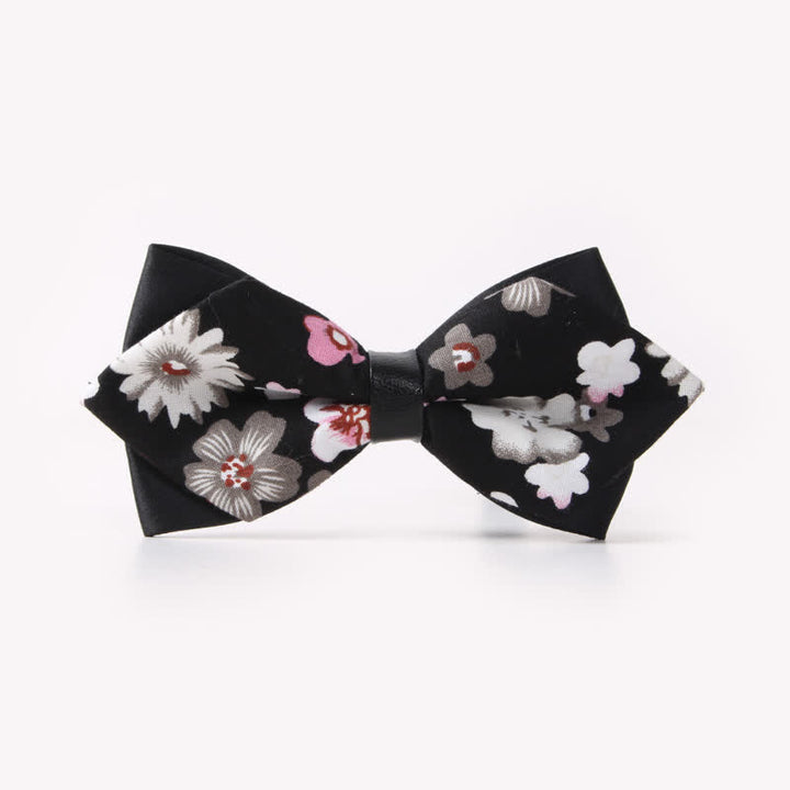 Papillon da uomo in cotone a punta con doppio strato floreale - Stile #23 - image 26