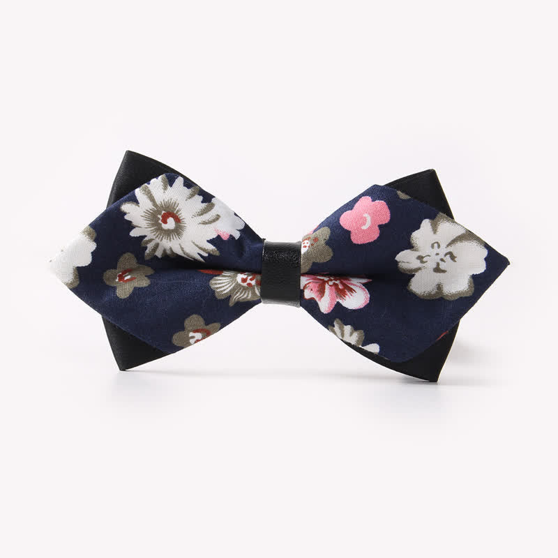 Papillon da uomo in cotone a punta con doppio strato floreale - Stile n. 4 - image 7