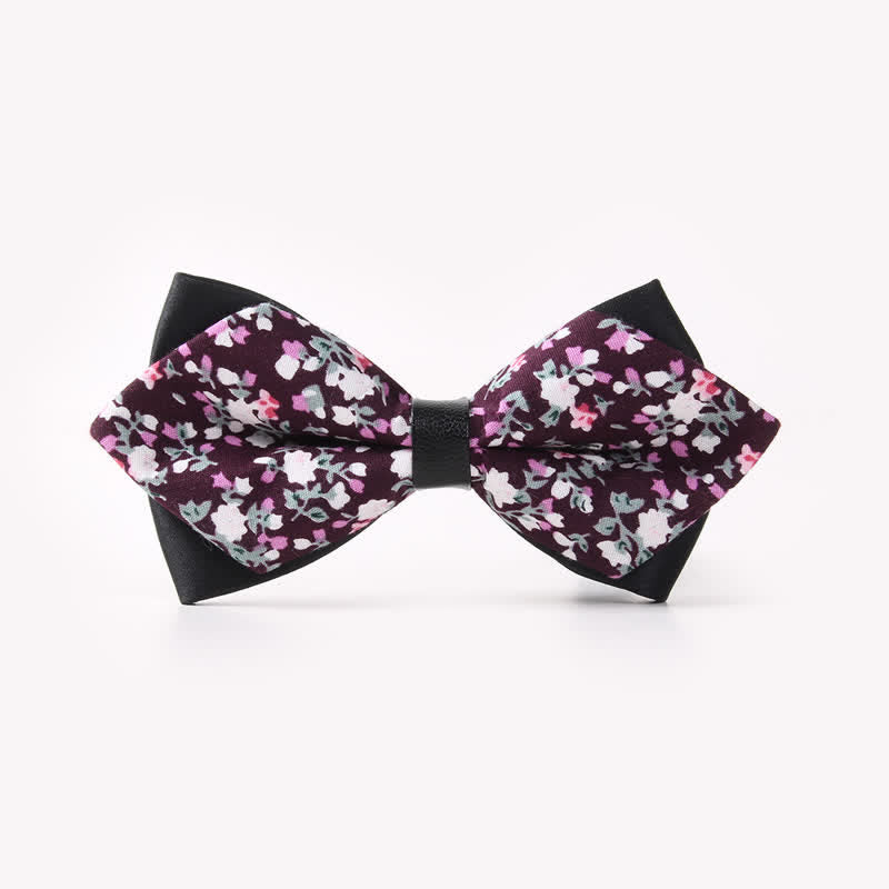 Papillon da uomo in cotone a punta con doppio strato floreale - Stile n. 5 - image 8