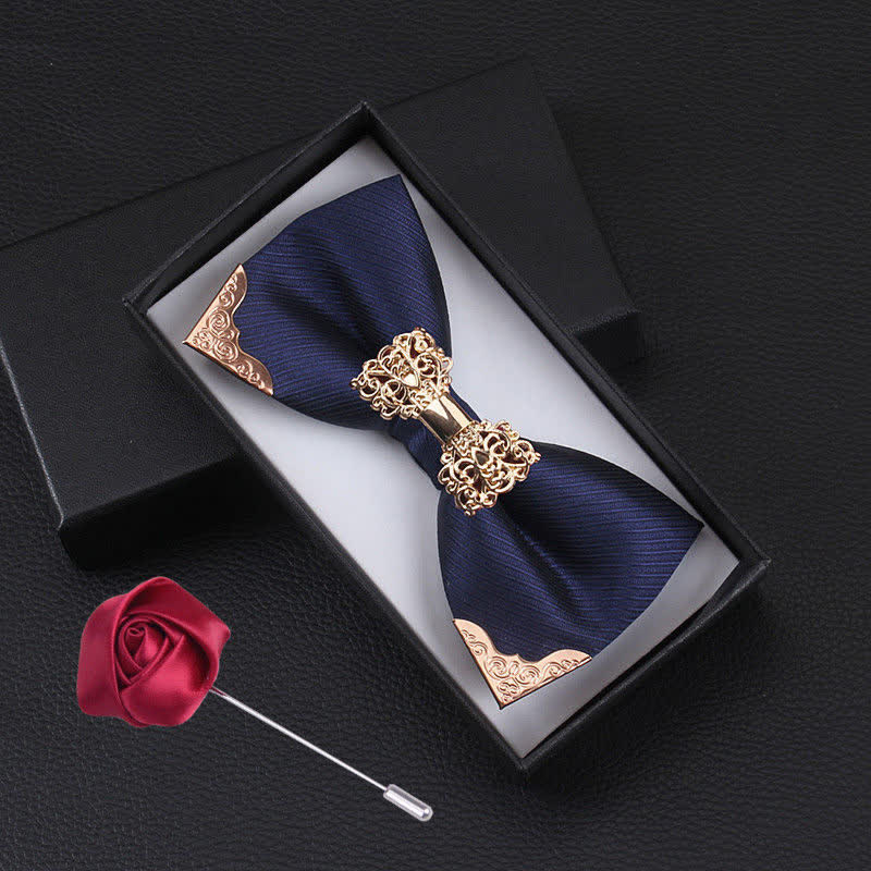 Set di 2 papillon alla moda con farfalla in metallo dorato da uomo - Marina Militare - image 1