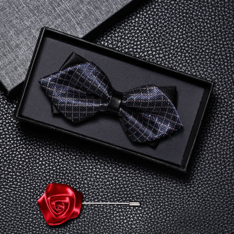 Set di 2 papillon da sposa vintage a doppia punta da uomo - Stile n. 2 - image 1