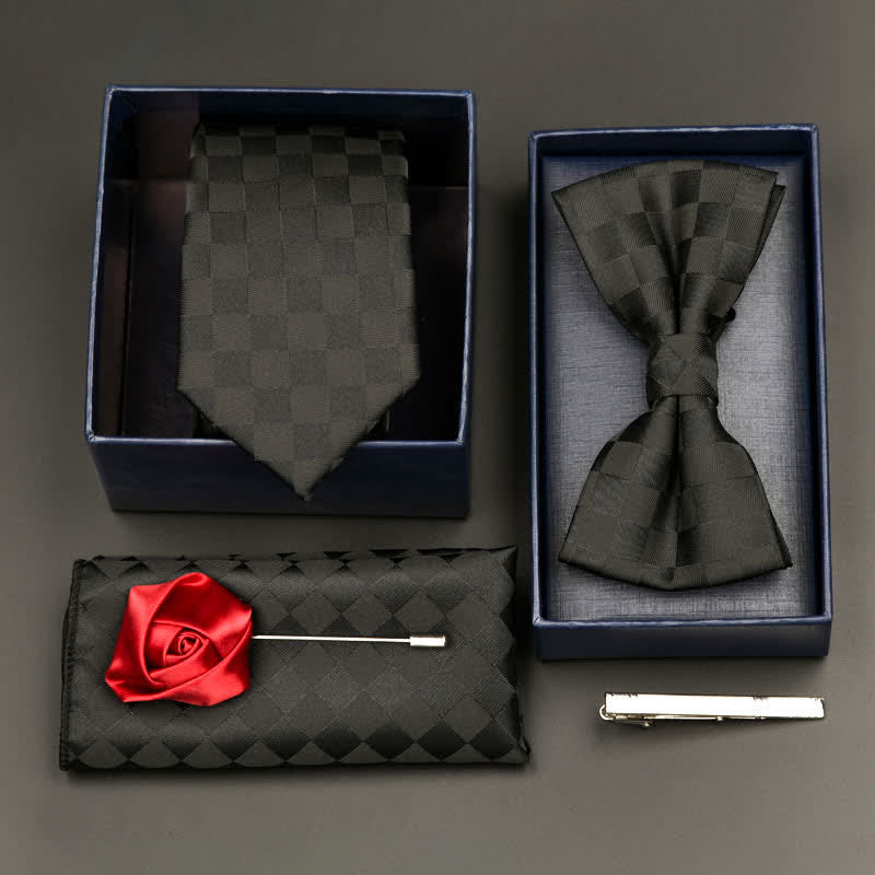 Set di 5 cravatte e papillon formali da uomo - Stile n. 14 - image 15