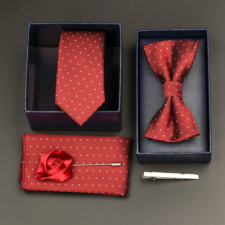 Set di 5 cravatte e papillon formali da uomo - Stile n. 9 - image 9