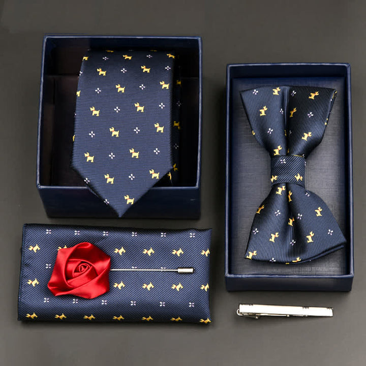 Set di 5 cravatte e papillon formali da uomo - Stile n. 11 - image 11