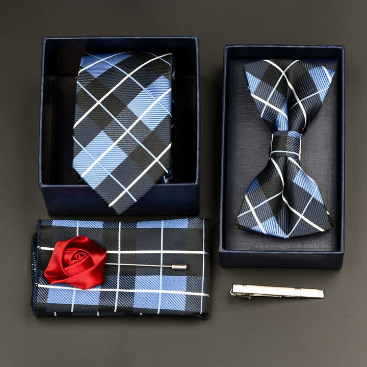 Set di 5 cravatte e papillon formali da uomo - Stile n. 10 - image 10