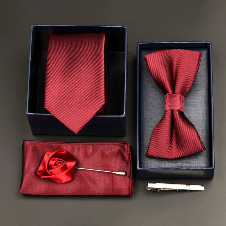 Set di 5 cravatte e papillon formali da uomo - Stile #17 - image 18