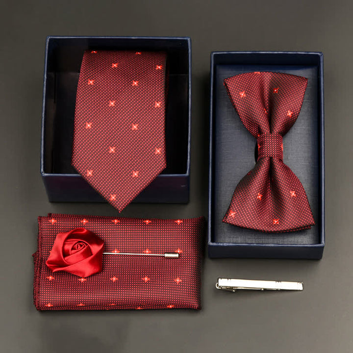 Set di 5 cravatte e papillon formali da uomo - Stile n. 1 - image 1