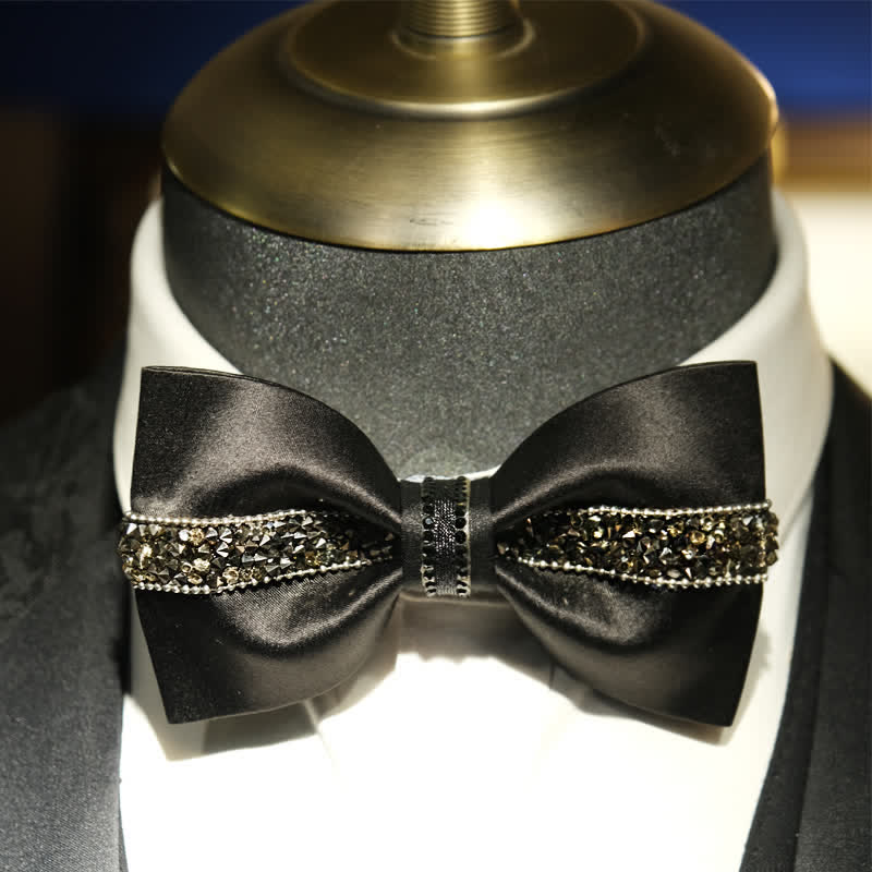 Papillon da uomo Sea Of Stars con strass neri - Stile n. 3 - image 5
