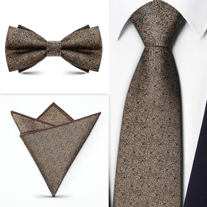 Set di 3 cravatte da uomo con motivo Paisley BowTie serie marrone - Stile n. 2 - image 4
