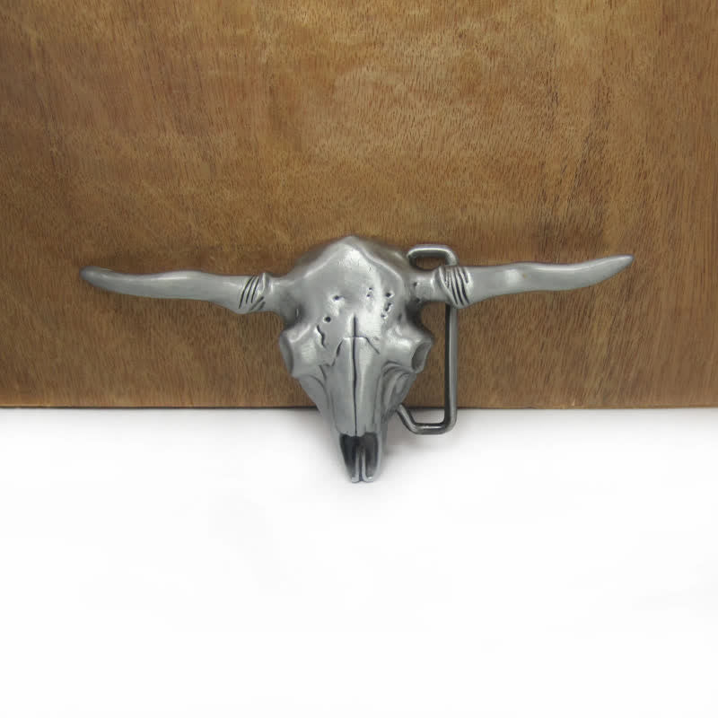 Cintura in pelle con fibbia a forma di toro Longhorn Western fai da te da uomo - image 3