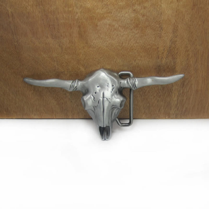 Cintura in pelle con fibbia a forma di toro Longhorn Western fai da te da uomo - image 3