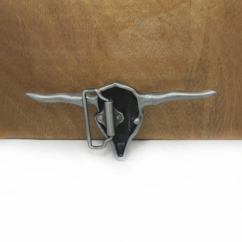 Cintura in pelle con fibbia a forma di toro Longhorn Western fai da te da uomo - image 4