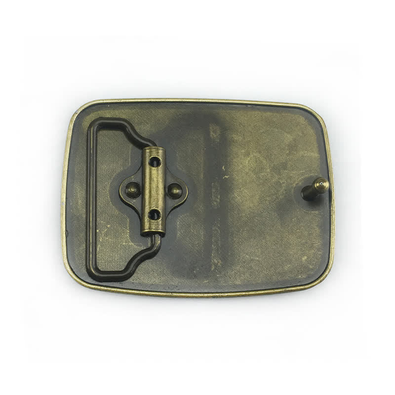 Cintura in pelle con fibbia a forma di teschio in bronzo goffrato fai da te da uomo - image 1