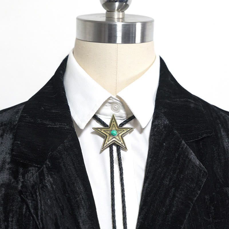 Collana con ciondolo a forma di stella in pietra naturale vintage Bolo Tie - image 1