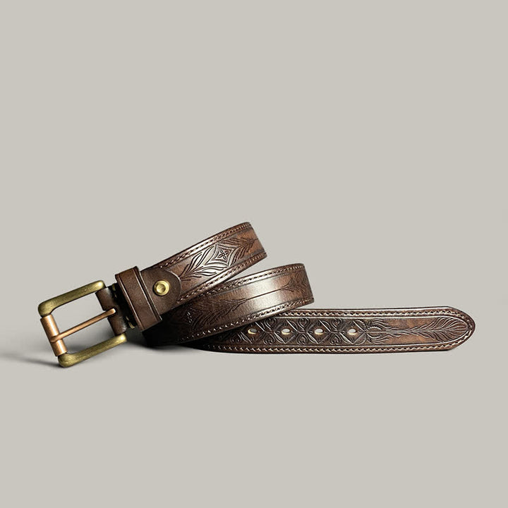 Cintura in pelle con stampa floreale classica alla moda - image 0