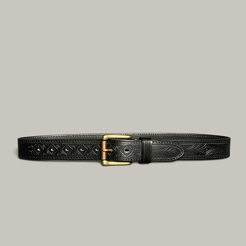 Cintura in pelle con stampa floreale classica alla moda - Nero - 44 - image 14