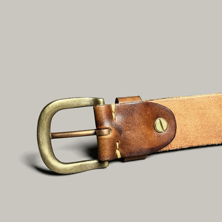 Cintura in pelle goffrata personalizzata con foglie di piante invecchiate - image 8