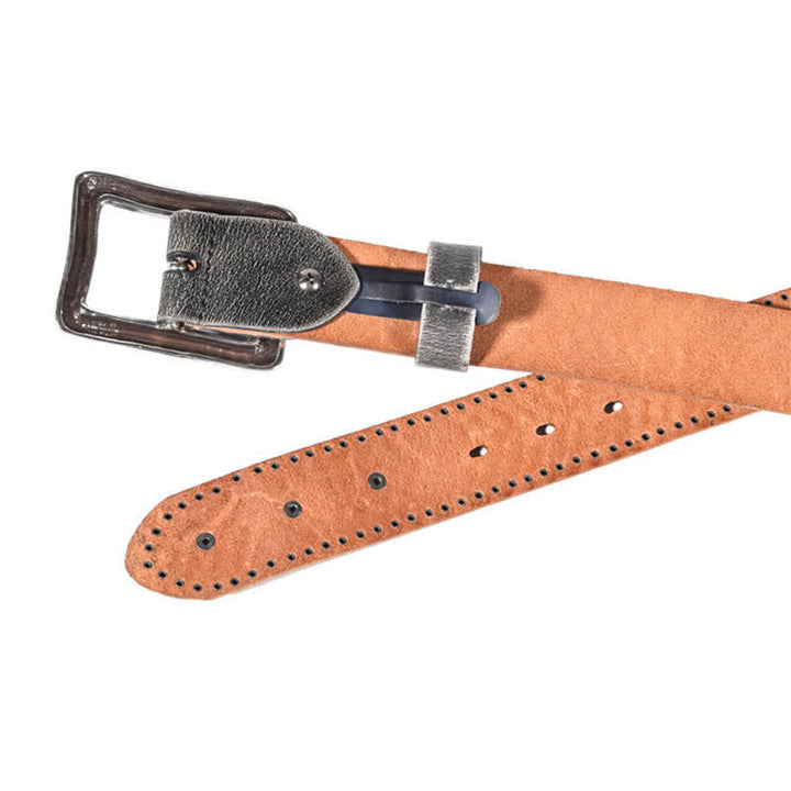 Cintura in pelle con rivetti e motivo a pelle di serpente con personalità - image 7