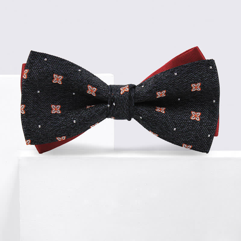 Papillon in seta Lucky Stars grigio scuro e bordeaux da uomo - image 1