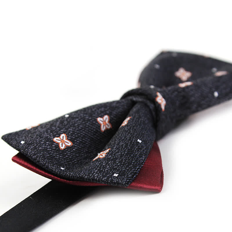 Papillon in seta Lucky Stars grigio scuro e bordeaux da uomo - image 3