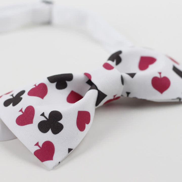 Papillon da uomo con carte da gioco da poker bianche - image 3