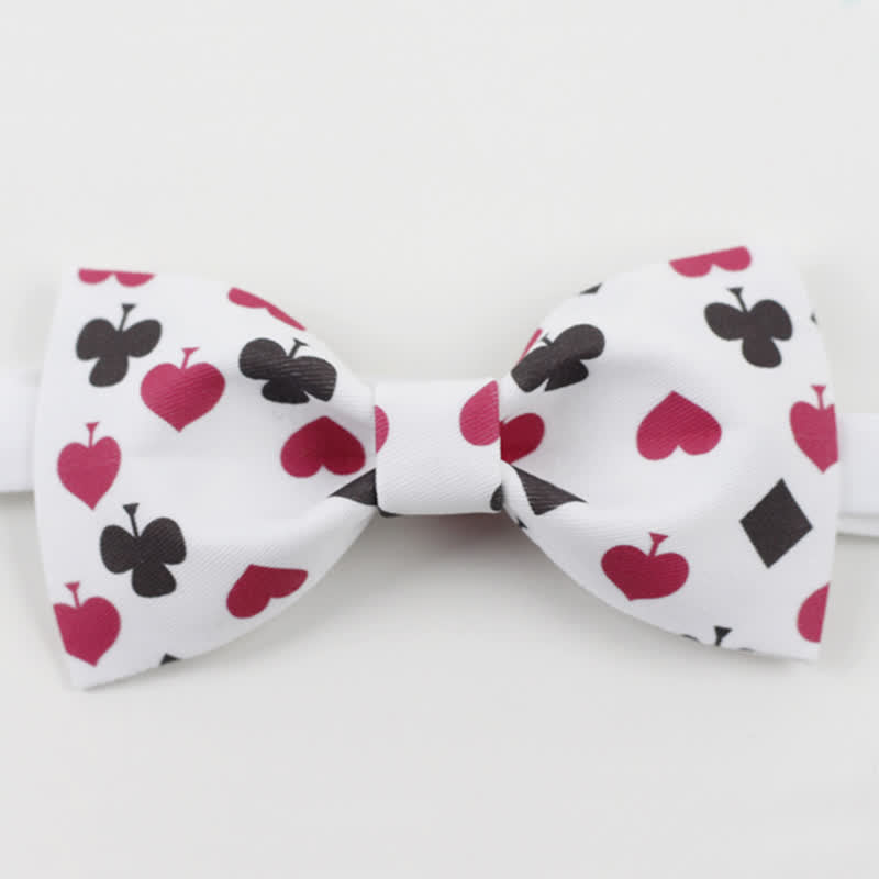 Papillon da uomo con carte da gioco da poker bianche - image 1