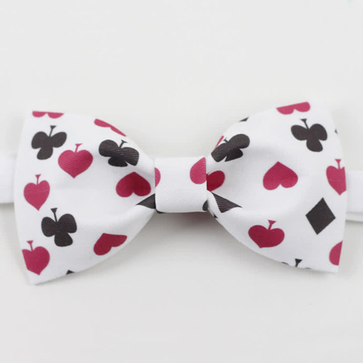 Papillon da uomo con carte da gioco da poker bianche - image 1