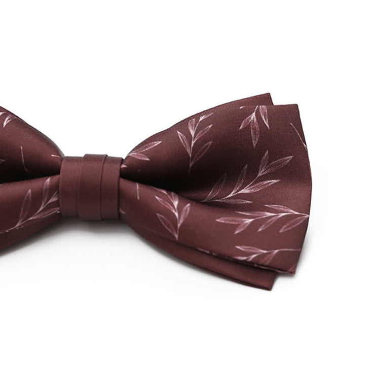 Papillon elegante da uomo con stampa Willow rosso vino - image 2
