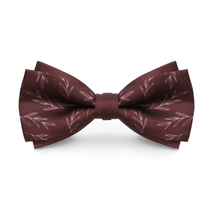Papillon elegante da uomo con stampa Willow rosso vino - Vino rosso - image 0
