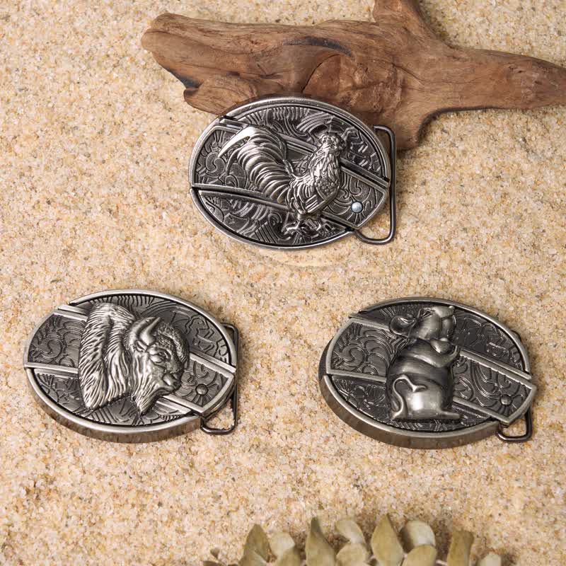 Set di fibbie per cintura in pelle con coltello pieghevole nascosto fai da te Wild Life - Set in bundle - image 0