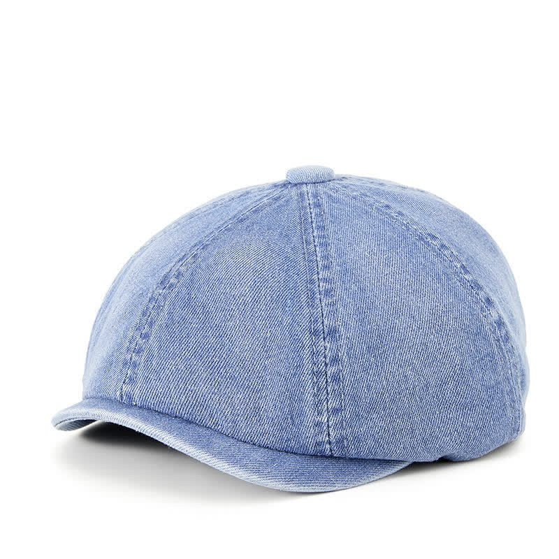 Cappello basco in denim lavato vintage usurato - Blu - Misura M (22"-22 7/8") - image 10