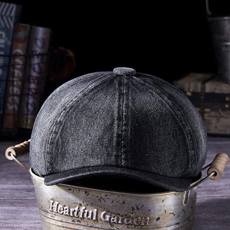 Cappello basco in denim lavato vintage usurato - image 2