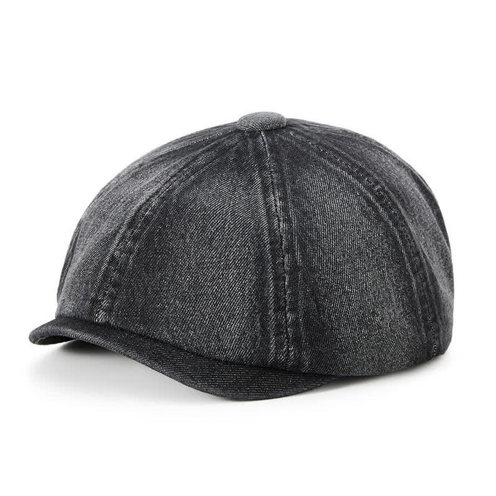 Cappello basco in denim lavato vintage usurato - Nero - Misura M (22"-22 7/8") - image 0