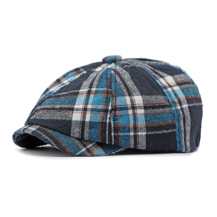 Classico cappello basco britannico elegante ottagonale a quadri - Azzurro cielo - Regolabile (21 5/8"-23 1/4") - image 9