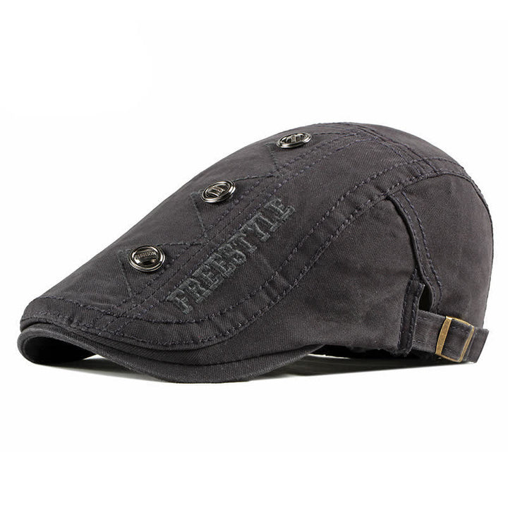Cappello basco piatto con decorazioni punk rivetto - Grigio scuro - Regolabile (21 5/8"-23 5/8") - image 12