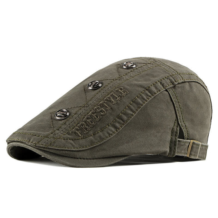 Cappello basco piatto con decorazioni punk rivetto - Verde militare - Regolabile (21 5/8"-23 5/8") - image 14