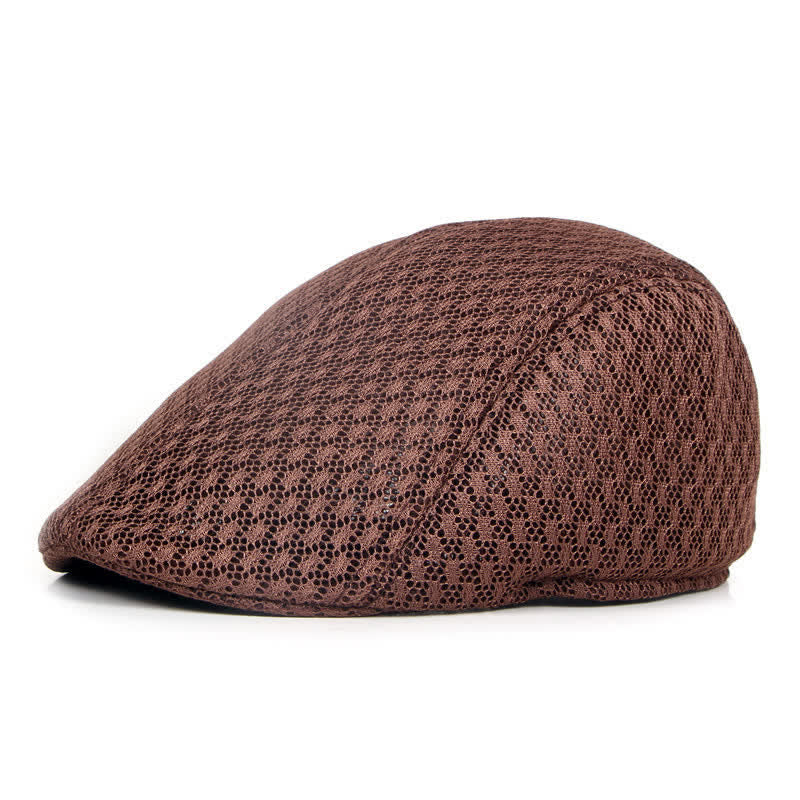 Cappello basco piatto estivo in maglia tinta unita - Caffè - Misura M (22"-22 7/8") - image 0